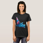 海の花柄マンタ Tシャツ (正面フル)