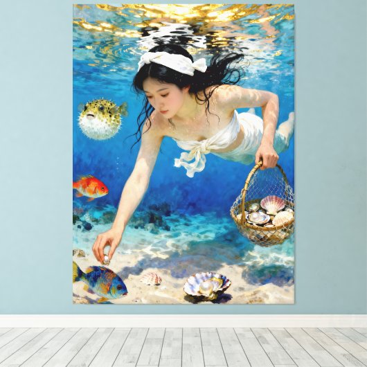 "海の花" - 海の肖像 キャンバスプリント (インサイチュ (ウッドフロア))
