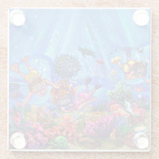 海の芸術の下 ガラスコースター (裏面)