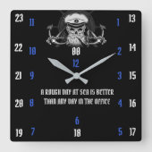 海の荒れた日は日に比べて好い スクエア壁時計 (正面)