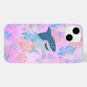海の虹のグラデーションの下の子供の魔法のサメ Case-Mate iPhoneケース (裏面 (横))