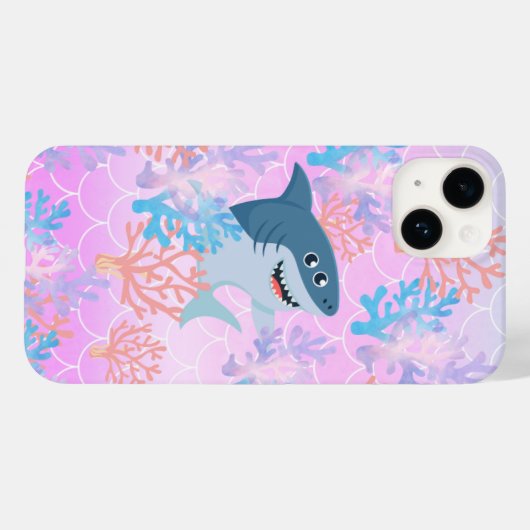 海の虹のグラデーションの下の子供の魔法のサメ Case-Mate iPhoneケース (裏面 (横))