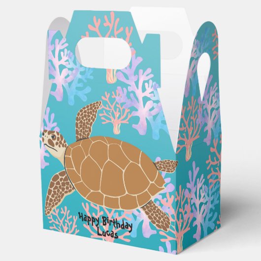 海の虹のグラデーションの下の少女の魔法のカメ フェイバーボックス (オープン)