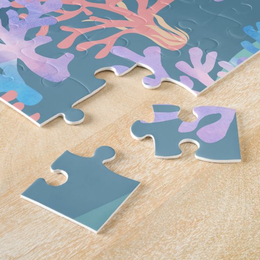 海の虹のパステルの下の子供の魔法のカニ ジグソーパズル (側面)