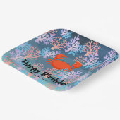 海の虹のパステルの下の子供の魔法のカニ ペーパープレート (傾斜あり)