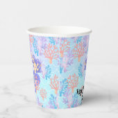 海の虹のパステルの下の子供の魔法の人魚 紙コップ (右)