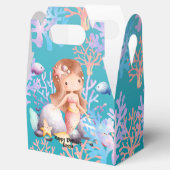 海の虹のパステルの下の少女の魔法の人魚 フェイバーボックス (オープン)