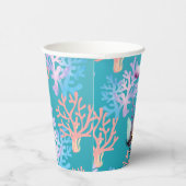 海の虹のパステルの下の少女の魔法の人魚 紙コップ (右)