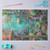 海の虹の色の生き物が切り離す 薄葉紙 (クラフト)