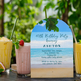 海の表示成人誕生日パーティー 招待状