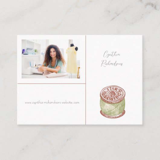 海の裁縫手作りドレスメイキング写真 名刺 (正面)