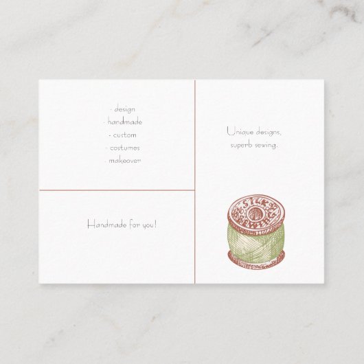 海の裁縫手作りドレスメイキング写真 名刺 (裏面)