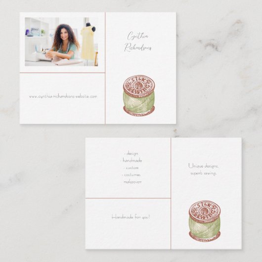 海の裁縫手作りドレスメイキング写真 名刺 (正面/裏面)