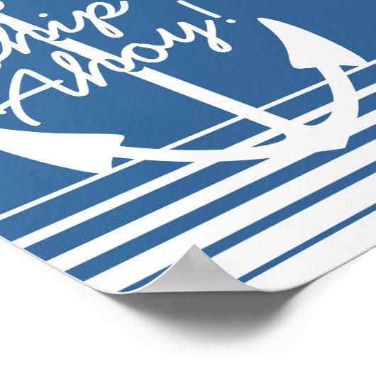 海の装飾壁ポスター | シップアホイ ネイビーアンカー ポスター (角)