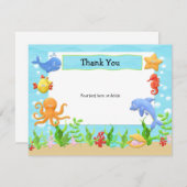 海の誕生会のサンキューカードの下 サンキューカード (正面/裏面)