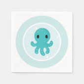 海の誕生会の下でタコ スタンダードカクテルナプキン (正面)