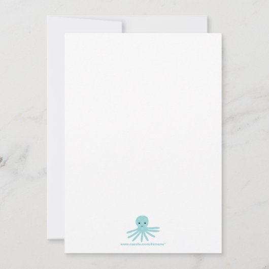 海の誕生日のパーティの招待状の下でかわいいおもしろい 招待状 (裏面)