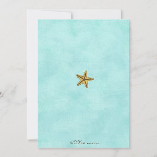 海の誕生日のパーティの招待状-ピンクの下 招待状 (裏面)