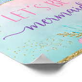 海の誕生日の下で人魚ピンクの金ゴールドにしよう ポスター (角)