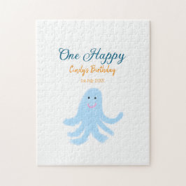 海の誕生日の下で幸せな青いタコが1羽 ジグソーパズル
