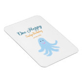 海の誕生日の下で幸せな青いタコが1羽 マグネット (右側)