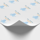 海の誕生日の下で幸せな青いタコが1羽 ラッピングペーパー (角)