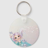 海の誕生日の下のマーメイド写真 キーホルダー (裏面)