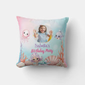 海の誕生日の下のマーメイド写真 クッション (正面)