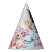 海の誕生日の下のマーメイド写真 パーティーハット (左)