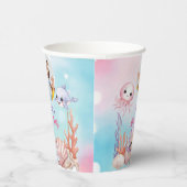 海の誕生日の下のマーメイド写真 紙コップ (右)