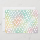 海の誕生日の下の人魚の写真のパーティー招待状。 招待状 (裏面)