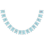 海の誕生日の下の公平な皮の紫色の人魚 バンティングフラッグ (全)