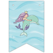 海の誕生日の下の公平な皮の紫色の人魚 バンティングフラッグ (第1の旗)