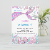 海の誕生日の下の虹のマーメイド招待状 招待状 (スタンド正面)