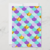 海の誕生日の下の輝きの人魚 招待状 (裏面)