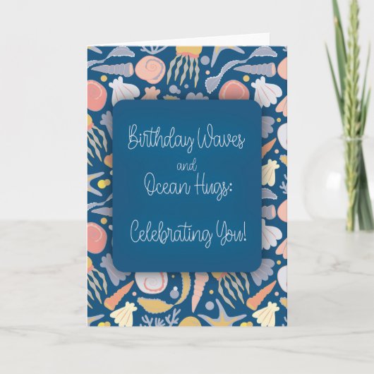 海の誕生日の挨拶 カード (正面)