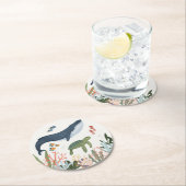 海の誕生日または赤ちゃんシャワーの下で ラウンドペーパーコースター (インサイチュ)