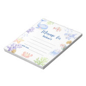 海の誕生日タイムカプセルメッセージの下 ノートパッド (回転)