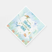 海の誕生日ナプキンスの下 スタンダードランチョンナプキン (角)