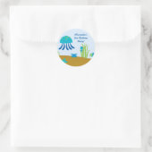 海の誕生日パーティーのシールの下にかわいい ラウンドシール (バッグ)