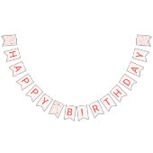 海の誕生日パーティーのディコールの下でピンク バンティングフラッグ (全)