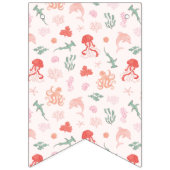 海の誕生日パーティーのディコールの下でピンク バンティングフラッグ (第1の旗)