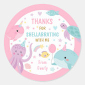 海の誕生日パーティーのプレゼントの下で ラウンドシール (正面)