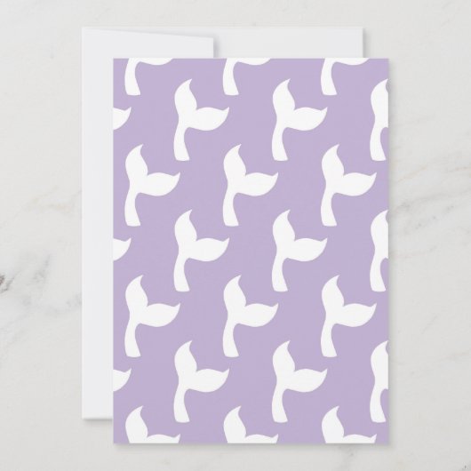 海の誕生日パーティーの下でかわいい人魚 招待状 (裏面)