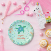 海の誕生日パーティーの下でカメ ペーパープレート (パーティー)