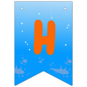 海の誕生日パーティーの下でクジラ バンティングフラッグ (第2の旗)