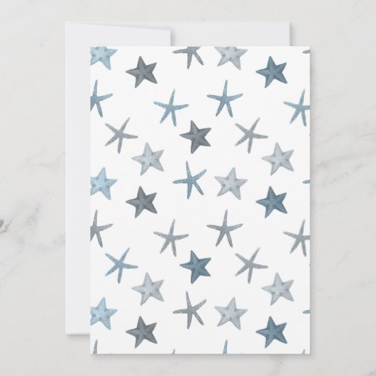 海の誕生日パーティーの下でサメ 招待状 (裏面)