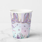 海の誕生日パーティーの下でシックなマーメイドテール 紙コップ (右)