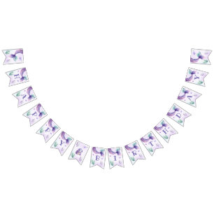 海の誕生日パーティーの下でマーメイド バンティングフラッグ