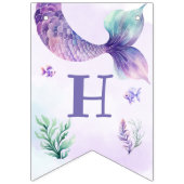 海の誕生日パーティーの下でマーメイド バンティングフラッグ (第2の旗)